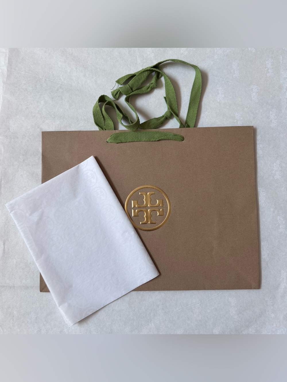 NEW Tory Burch Gift Shopping Bag Tote & Logo Paper Tissues Large 16" x 12" x 6"